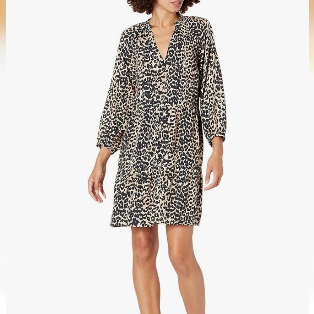 The Drop @caralynmirand Ruffle-Neck Tiered Mini Dress Size Womens Medium NEW Tag